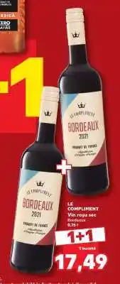 Kaufland LE COMPLIMENT Vin roșu sec Bordeaux 0,75 l Ofertă