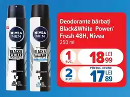 Carrefour Market Deodorante bărbați Black&White Power/ Fresh 48H, Nivea Ofertă