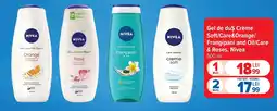 Carrefour Market Gel de duŞ Crème Soft/Care&Orange/ Frangipani and Oil/Care & Roses, Nivea Ofertă