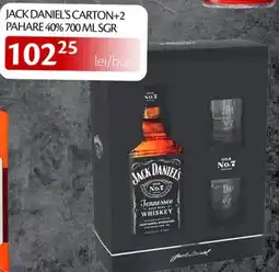Unicarm Jack daniel's carton+2 pahare 40% sgr Ofertă