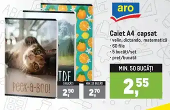 Aro caiet a4 capsat