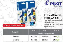 Metro Pilot Frixion Rezerve roller 0,7 mm Ofertă