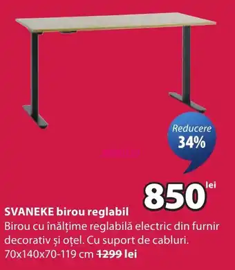 JYSK Svaneke birou reglabil Ofertă
