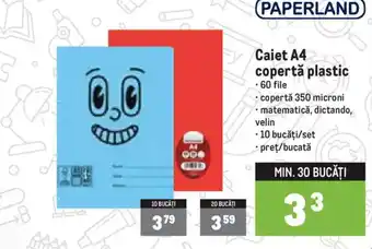 Paperland caiet a4 copertă plastic