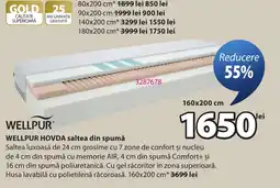 JYSK Wellpur hovda saltea din spumă Ofertă