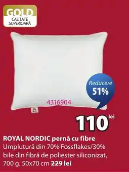 JYSK Royal Nordic pernă cu fibre Ofertă