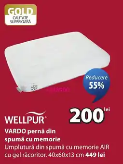 JYSK Wellpur vardo pernă din spumă cu memorie Ofertă