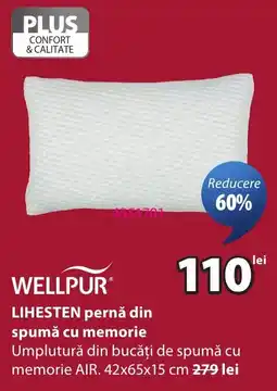 JYSK Wellpur lihesten pernă din spumă cu memorie Ofertă