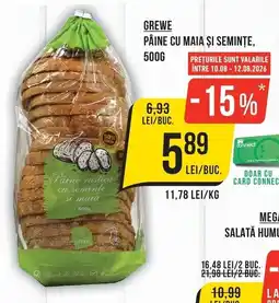 Mega Image Grewe pâine cu maia și semințe Ofertă