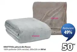 JYSK Krattfiol pătură din fleece Ofertă