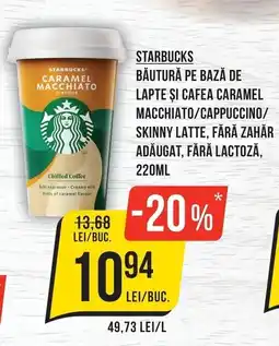 Mega Image starbucks băutură pe bază de lapte și cafea caramel macchiato/cappuccino/skinny latte Ofertă