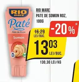 Mega Image Rio mare Pate de somon roz Ofertă