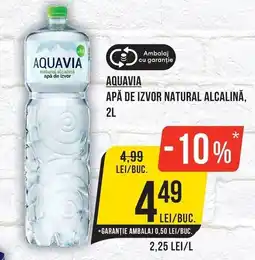 Mega Image Aquavia apă de izvor natural alcalină Ofertă