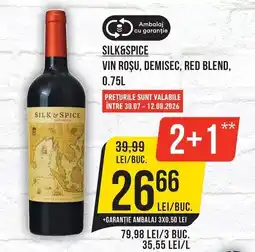 Mega Image Silk & Spice vin roșu, demisec, red blend Ofertă