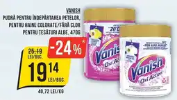Mega Image Vanish pudră pentru îndepărtarea petelor, pentru haine colorate/fără clor pentru țesături albe Ofertă