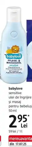 DM Babylove ulei de îngrijire și masaj pentru bebeluși Ofertă