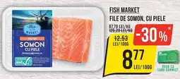 Mega Image Fish Market file de somon cu piele Ofertă