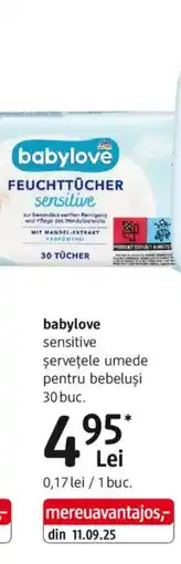 DM Babylove sensitive șervețele umede pentru bebeluși Ofertă