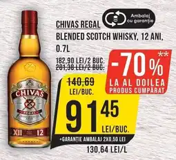 Mega Image Chivas Regal blended scotch whisky,12 ani Ofertă