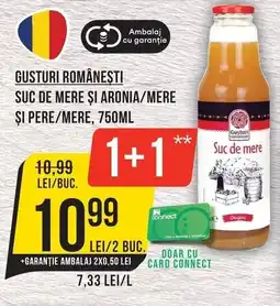 Mega Image Gusturi românești suc de mere și aronia/mere și pere/mere Ofertă