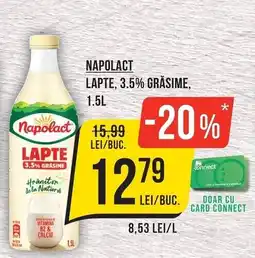 Mega Image Napolact lapte 3.5% grăsime Ofertă
