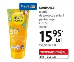 DM Sundance cremă de protecție solară pentru copii Ofertă