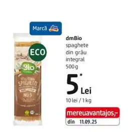 DM dmBio spaghete din grâu integral Ofertă