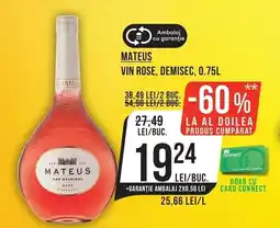 Mega Image Mateus vin rose, demisec Ofertă