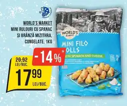 Mega Image World's Market mini rulouri cu spanac și brânză mizithra Ofertă