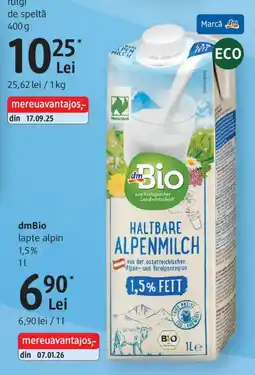 DM dmBio lapte alpin Ofertă