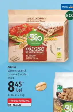 DM DmBio pâine crocantă cu secară și alac Ofertă