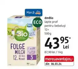 DM dmBio lapte praf pentru bebeluși Ofertă
