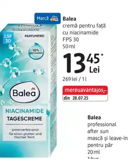 DM Balea cremă pentru față cu niacinamide Ofertă