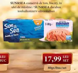 CBA Sun & Sea conservă de ton, bucăți, în ulei de măsline Ofertă