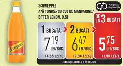 Mega Image Schweppes apă tonică/cu suc de mandarine/bitter lemon Ofertă