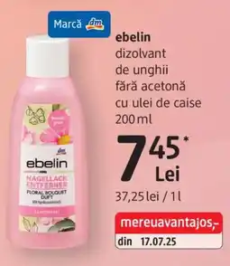 DM ebelin dizolvant de unghii fără acetonă cu ulei de caise Ofertă