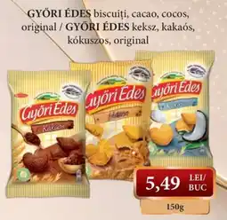 CBA Györi Édes biscuiți, cacao, cocos, original / Györi Édes keksz, kakaós, kókuszos, original Ofertă