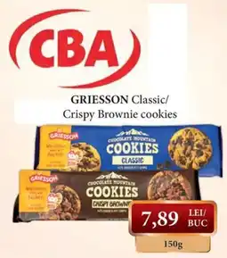 CBA Cba griesson classic crispy brownie cookies Ofertă