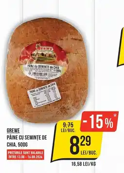 Mega Image Grewe pâine cu semințe de chia Ofertă