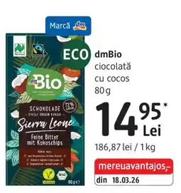 DM dmBio ciocolată cu cocos Ofertă