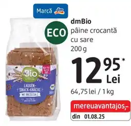DM dmBio pâine crocantă cu sare Ofertă