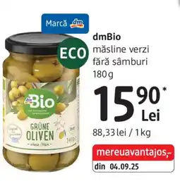 DM dmBio măsline verzi fără sâmburi Ofertă