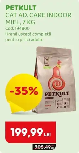 Animax Petkult cat ad. care indoor miel Ofertă