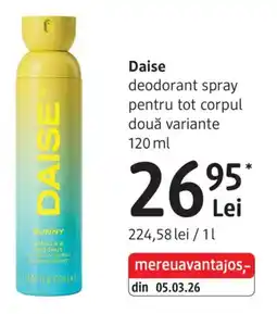 DM Daise deodorant spray pentru tot corpul Ofertă
