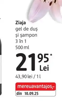 DM Ziaja gel de duș și șampon Ofertă