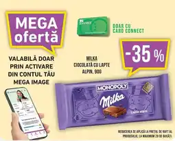 Mega Image Milka ciocolată cu lapte alpin Ofertă
