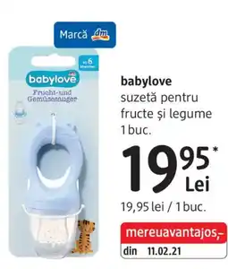 DM babylove suzetă pentru fructe și legume Ofertă