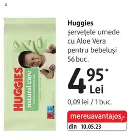 DM Huggies șervețele umede cu Aloe Vera pentru bebeluși Ofertă