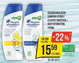 Mega Image Head & shoulders šampon citrus/ classic/ menthol/ deep hydration Ofertă