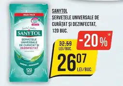 Mega Image Sanytol servetele universale de curățat și dezinfectat Ofertă